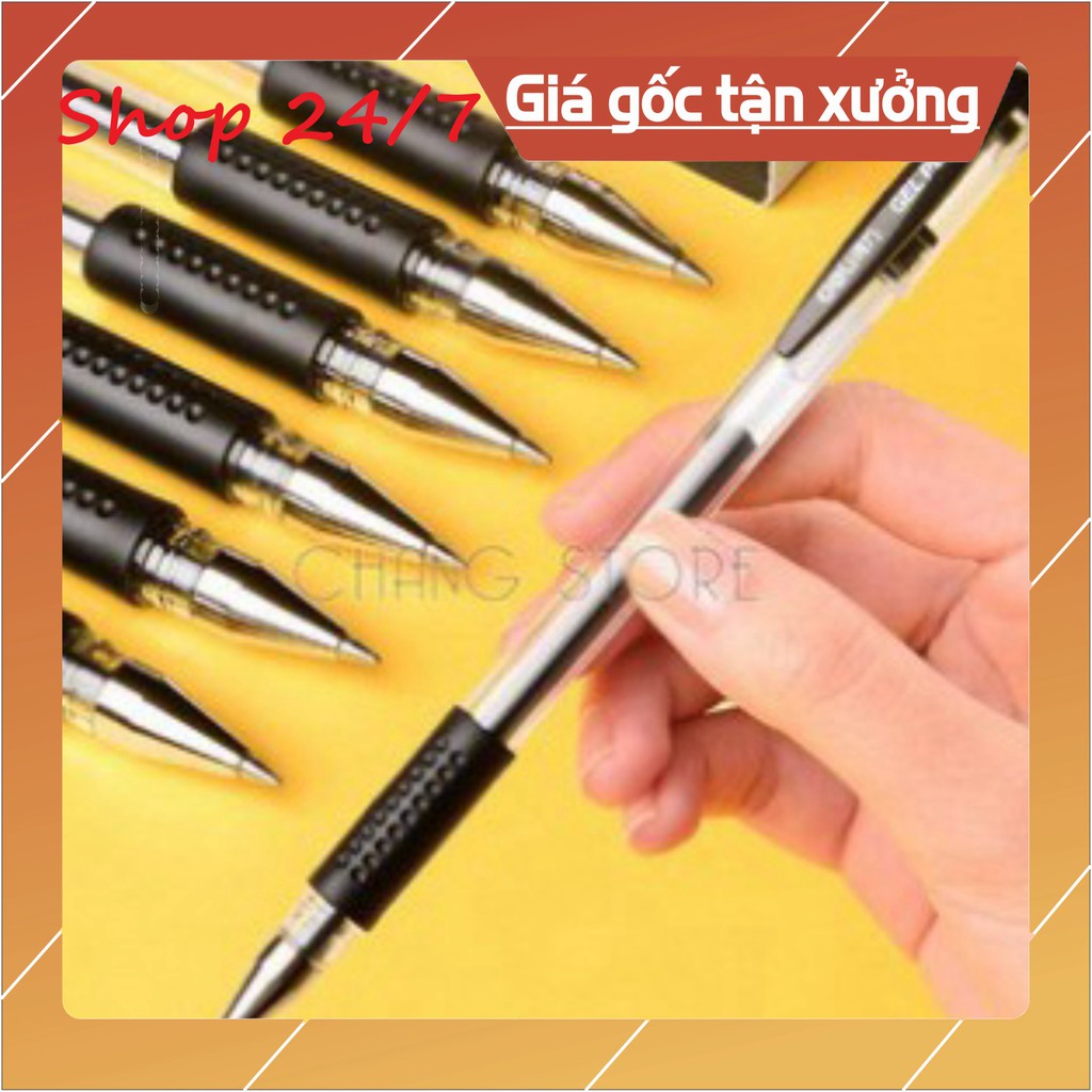 💕Siêu Rẻ 1K 💕 Bút Bi Nước 3 Màu Văn Phòng 0.5mm Mực Đều, Nét Chữ Đẹp 3 Màu Xanh, Đen, Đỏ - Shop 24/7