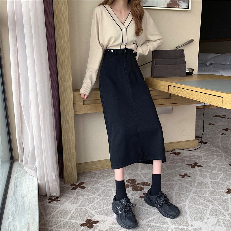 [SẴN] Chân váy jean dài Midi Ulzzang Quảng Châu VJD9 | BigBuy360 - bigbuy360.vn