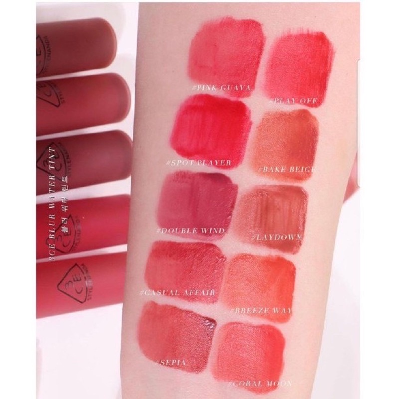 Son Kem Lì, Mịn Nhẹ Môi Không Lem Khi Đeo Khẩu Trang 3CE Blur Water Tint 4.6g