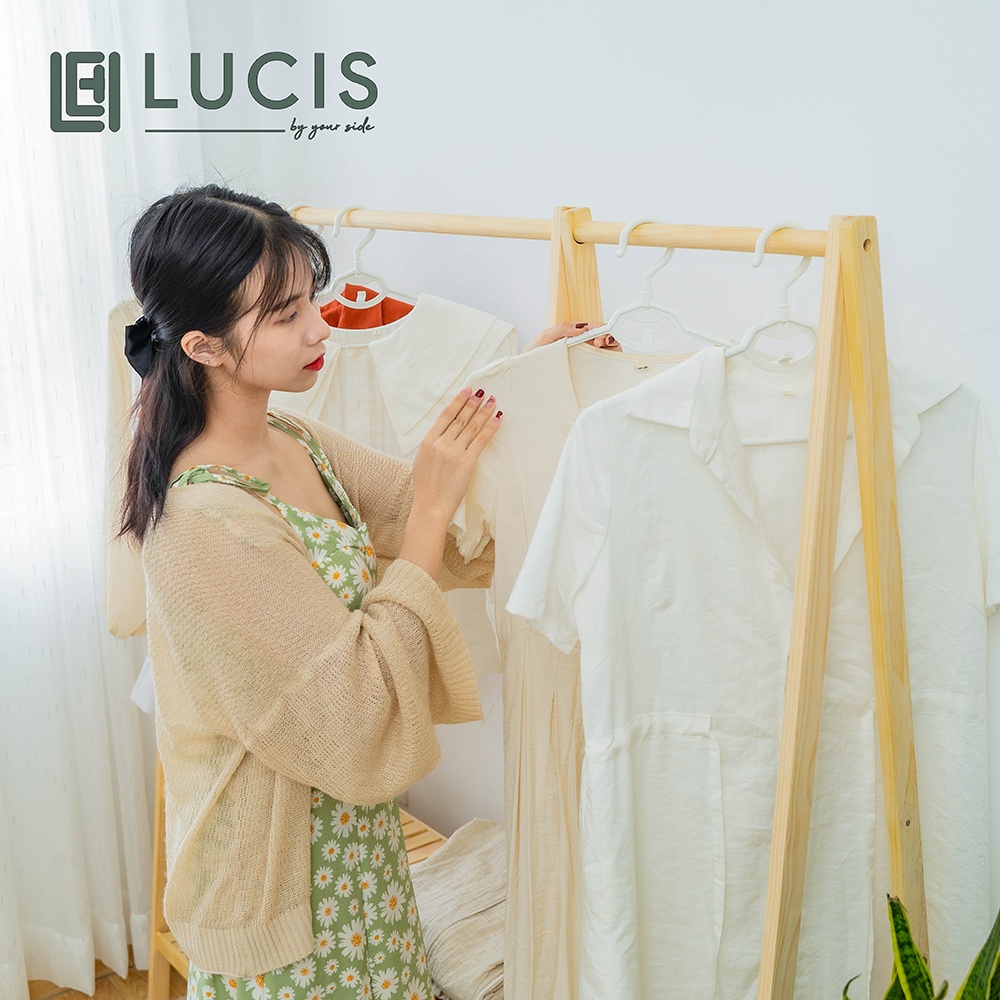 Kệ quần áo chữ A 3 tầng để đồ LUCIS dài 146cm dùng gia đình, shop quần áo