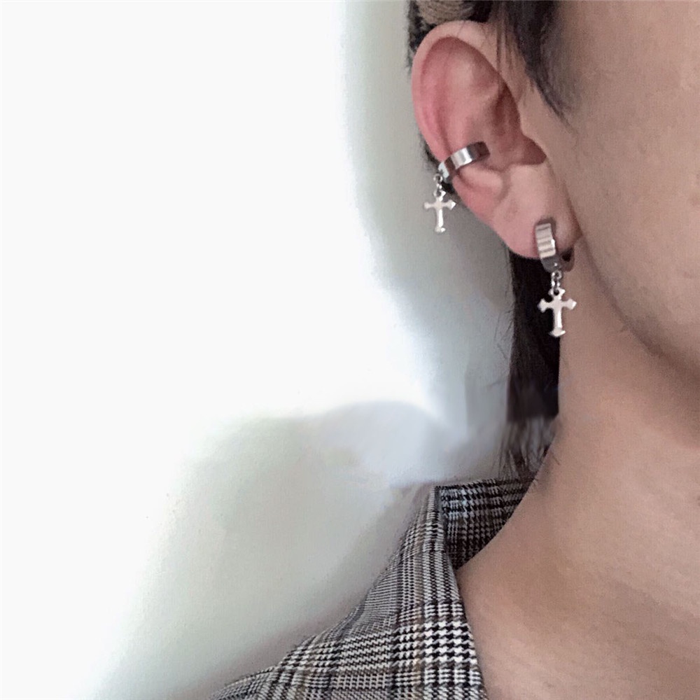 1 Khuyên Kẹp Vành Tai Hình Thánh Giá Thời Trang Cho Nam Và Nữ