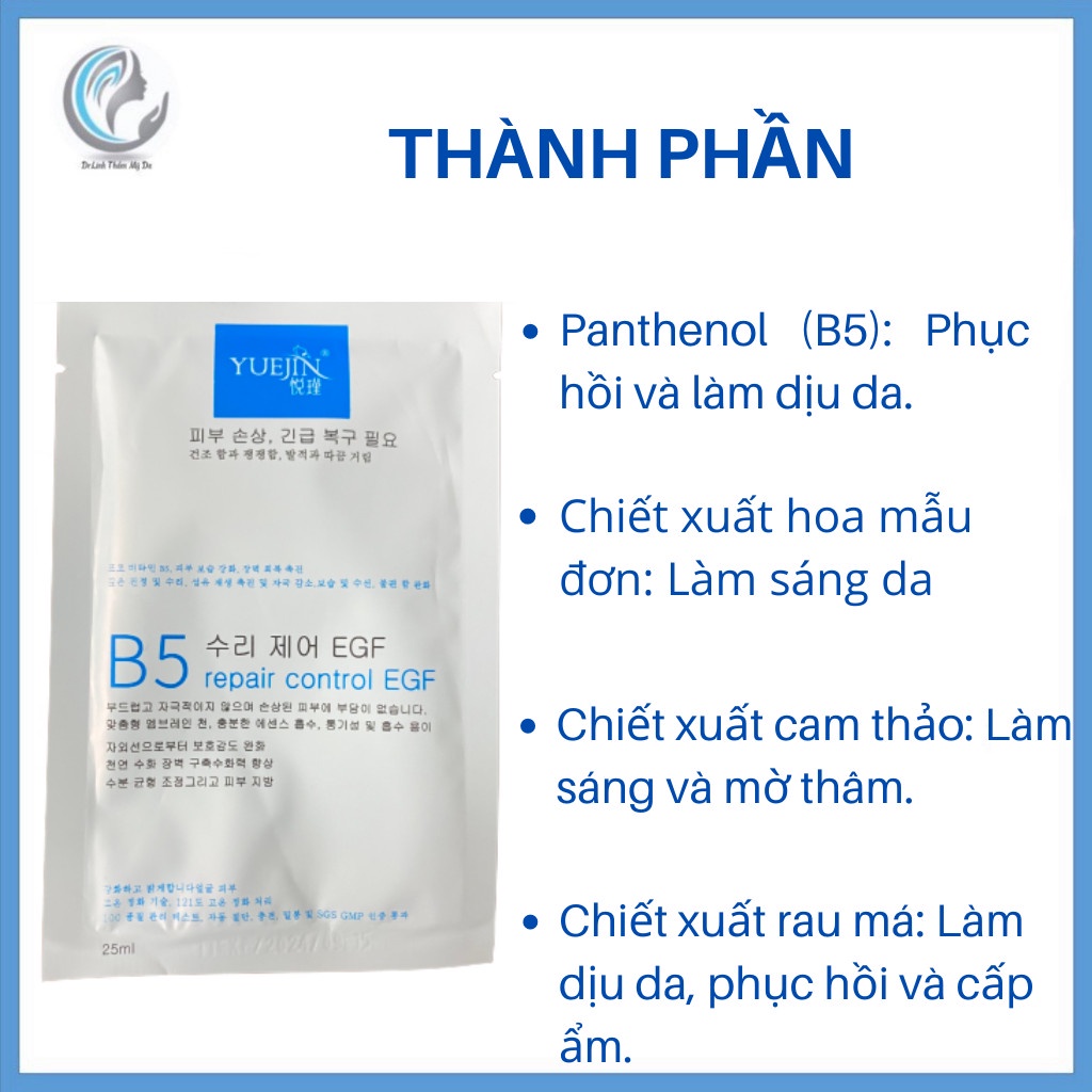 Mặt nạ B5 mask phục hồi cấp ẩm làm dịu da Repair Control EGF MN01