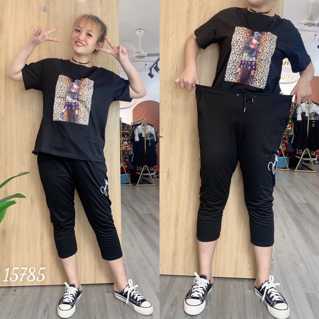 Set lửng BIG SIZE Đen Phối B e o - 15785