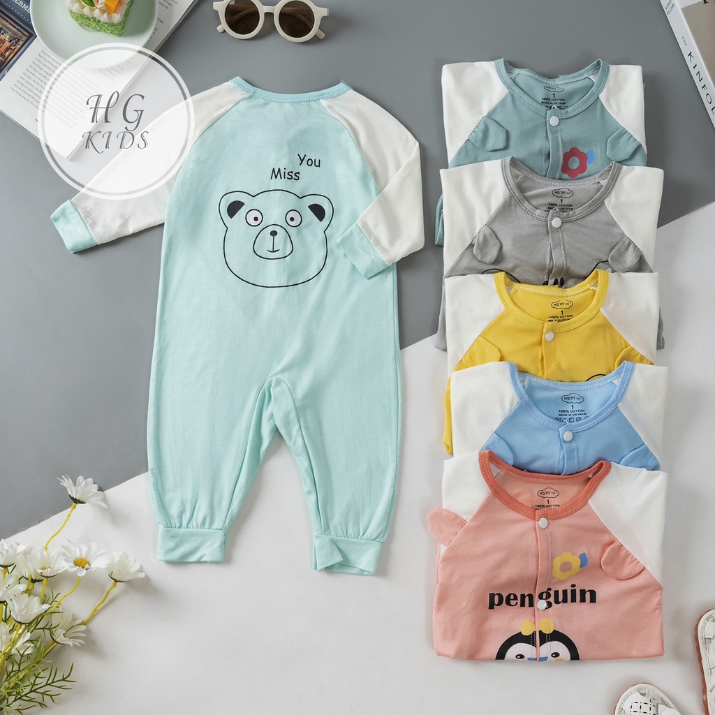 Bộ body cho bé trai gái dài tay bộ đồ liền thân cho bé chất liệu thun lạnh 2x Mart