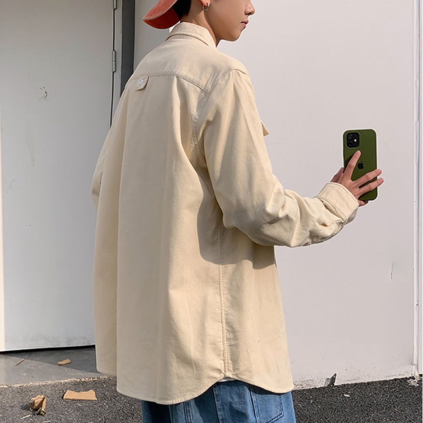 Áo Sơ Mi Dài Tay Thời Trang sơ mi nữ form rộng Theo áo sơ mi unisex Phong Cách Hàn Quốc áo sơ mi nam bông áo sơ mi nhung tăm nam