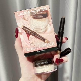 Sét Laura Mercier HPBD Mini : Phấn Bột Mini + Nhũ Mắt Mini
