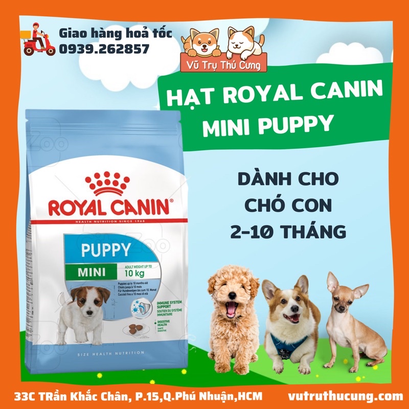 [2Kg] Thức ăn hạt ROYAL CANIN MINI PUPPY cho chó con giống nhỏ - Thức ăn cho chó con kích cỡ nhỏ