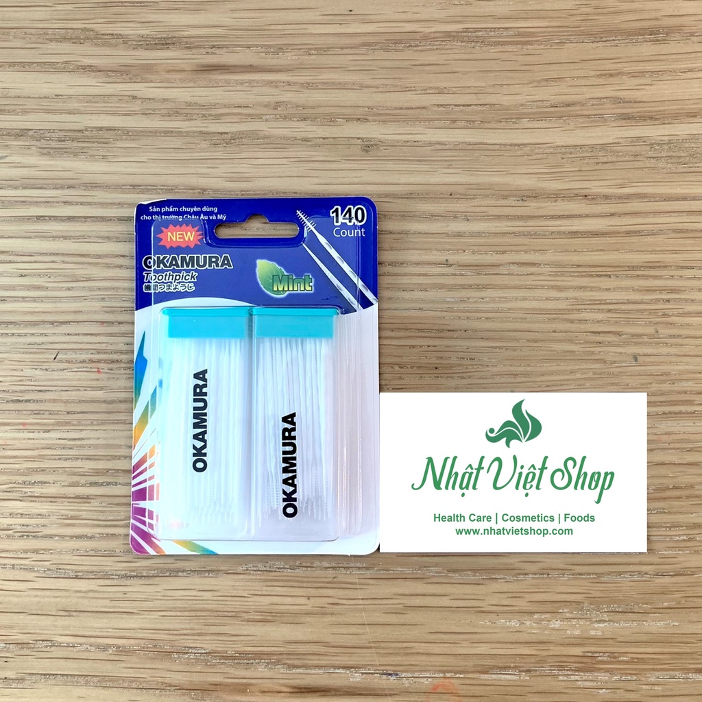 Combo 02 Vỉ Tăm Nhựa Okamura Toothpick 1234 (140 cây)