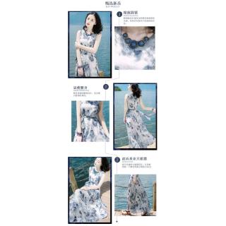 Hàng mới v dress seaside and skirt Bohemia Spring holiday summer beach vest long women's sleeveless dress fit skirt slim
