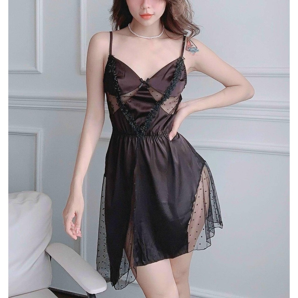 Váy ngủ hai dây ren hoa sexy cao cấp Đầm mặc nhà gợi cảm quyến rũ Mã 12