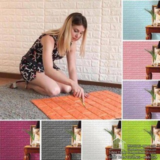 Xốp dán tường giả gạch 3d [ 70cm x 77cm x dày 5mm ]