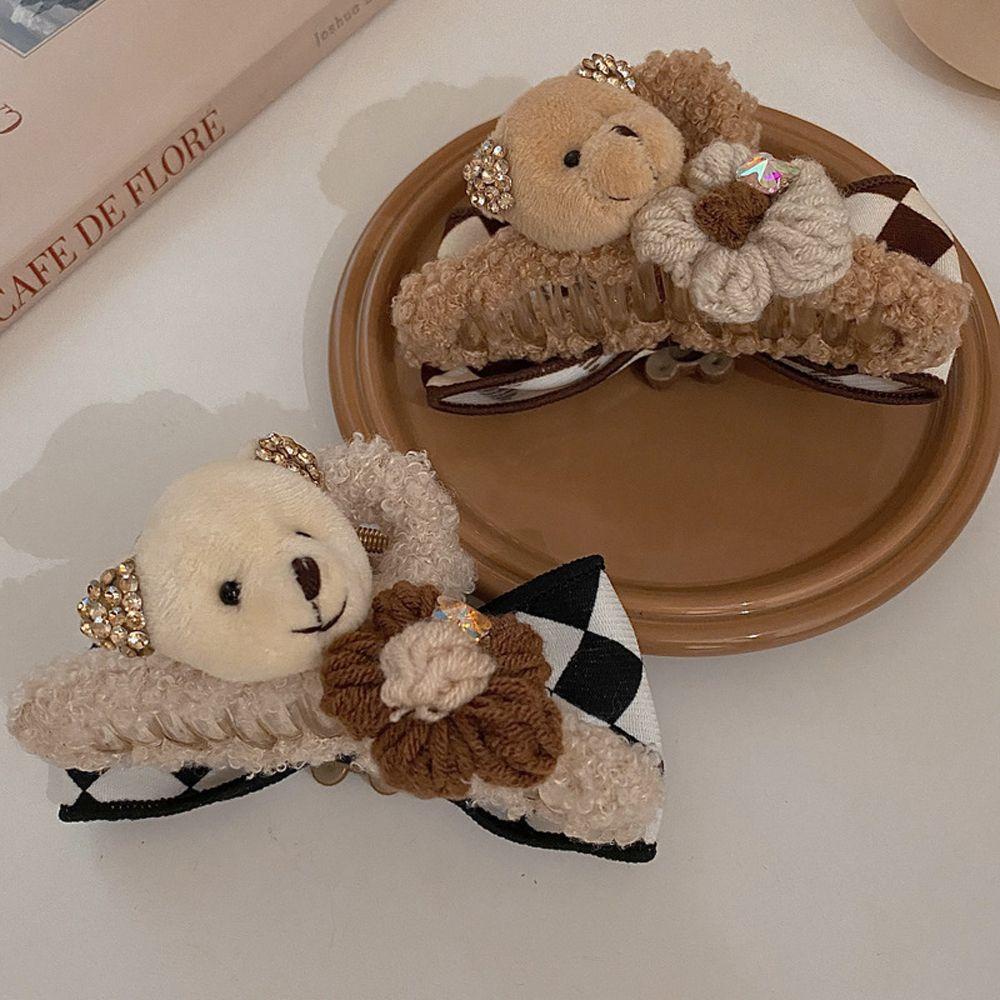 Kẹp Tóc Nơ Họa Tiết Kẻ Ô Dễ Thương Ngọt Ngào WMES15H Cho Nữ|Kẹp Tóc Hình Cá Mập Dễ Thương