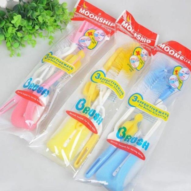 Bộ cọ rửa bình sữa và núm ti 4 chi tiết hàng chuẩn - an toàn cho bé