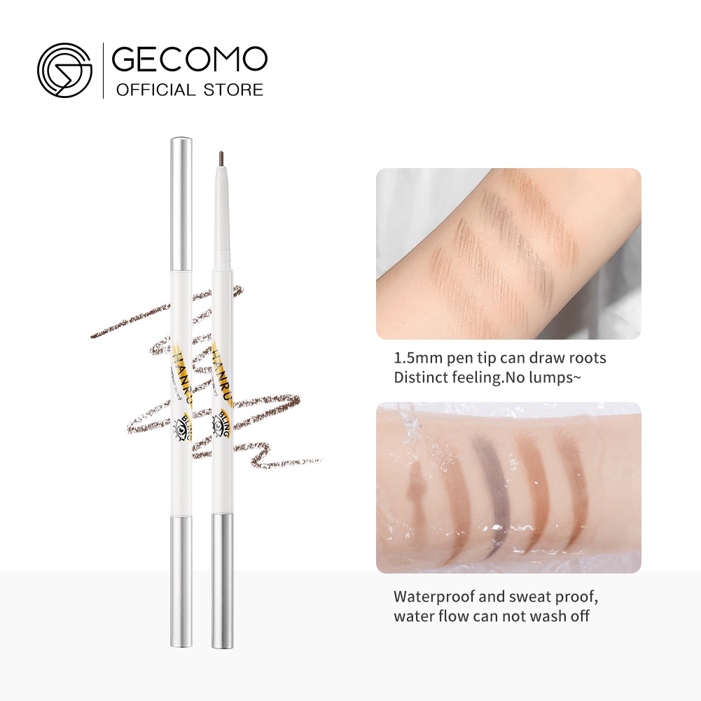 Chì Kẻ Lông Mày Hai Đầu Không Thấm Nước GECOMO 4 Màu Tùy Chọn