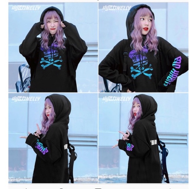 [ CÓ SẴN ] Áo hoodie Nelly nỉ lót lông siêu ấm BAD HABIT