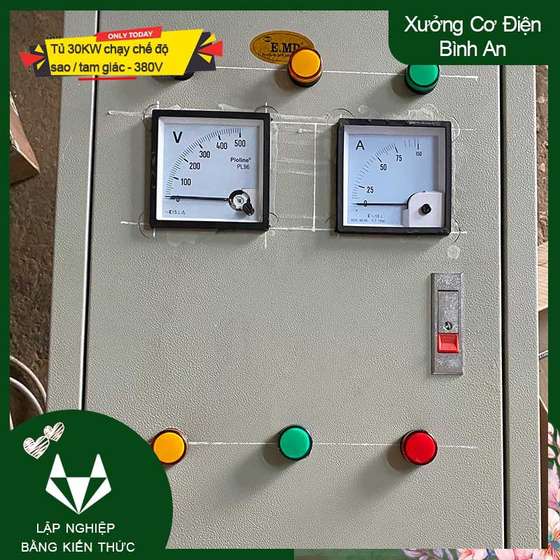 Tủ bật tắt động cơ điện 3 pha 30KW chạy sao tam giác bảo vệ chống mất pha, ngắn mạch và quá dòng CHINT