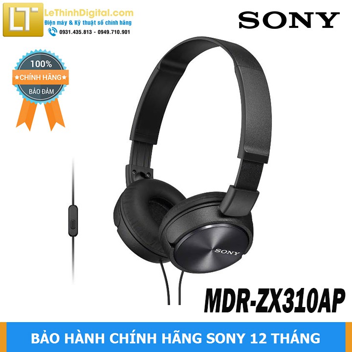 Tai nghe Sony MDR-ZX310AP (Đen) | Hãng phân phối | Bảo hành chính hãng 12 tháng toàn quốc