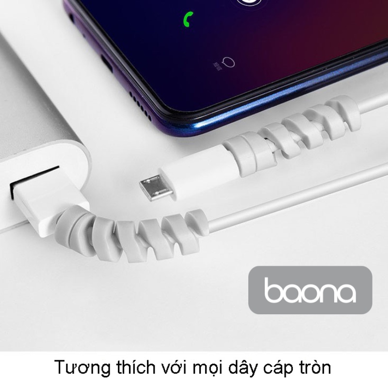 Phụ kiện cuốn bảo vệ chống gãy dây cáp sạc, điện thoại, laptop, macbook - baona.vn