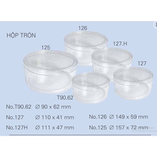 Combo 5 Hộp nhựa mica tròn (đủ kích thước)