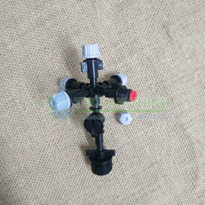 Béc Phun Sương 5 Cửa Xám Có Van Áp – CHỐNG RÒ RỈ NƯỚC