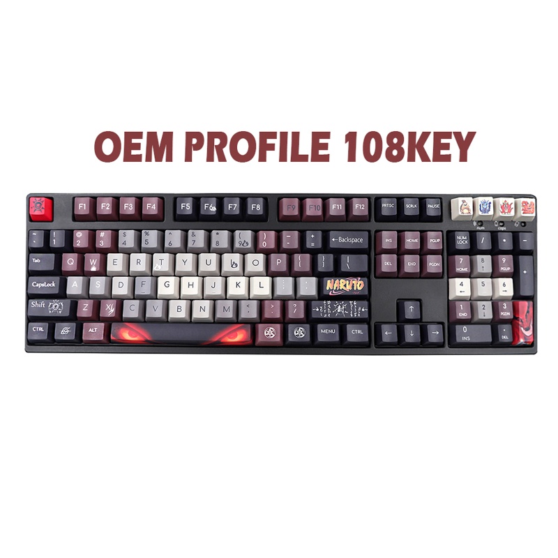 Bàn Phím Cơ OEM PBT 108 Phím Họa Tiết Naruto