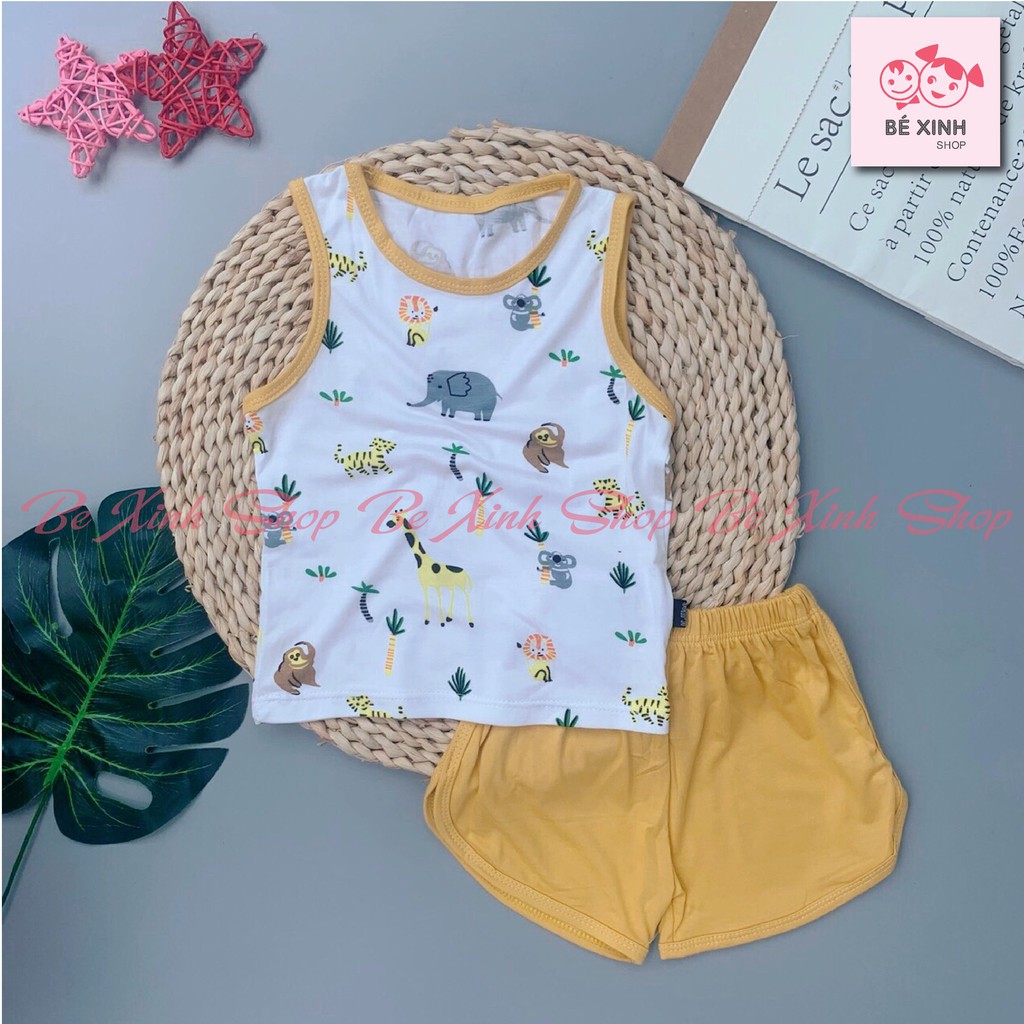 Bộ ba lỗ bé trai trẻ em Minky Mom [Bán chạy] Bộ ba 3 lỗ thun lạnh thông hơi cho bé trai gái sát nách bé trai hè ĐỘNG VẬT