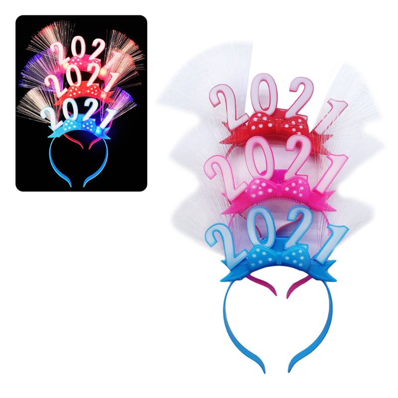 Cài Tóc Hình Vương Miện Có Đèn LED Phát Sáng Mừng Năm Mới 2021
