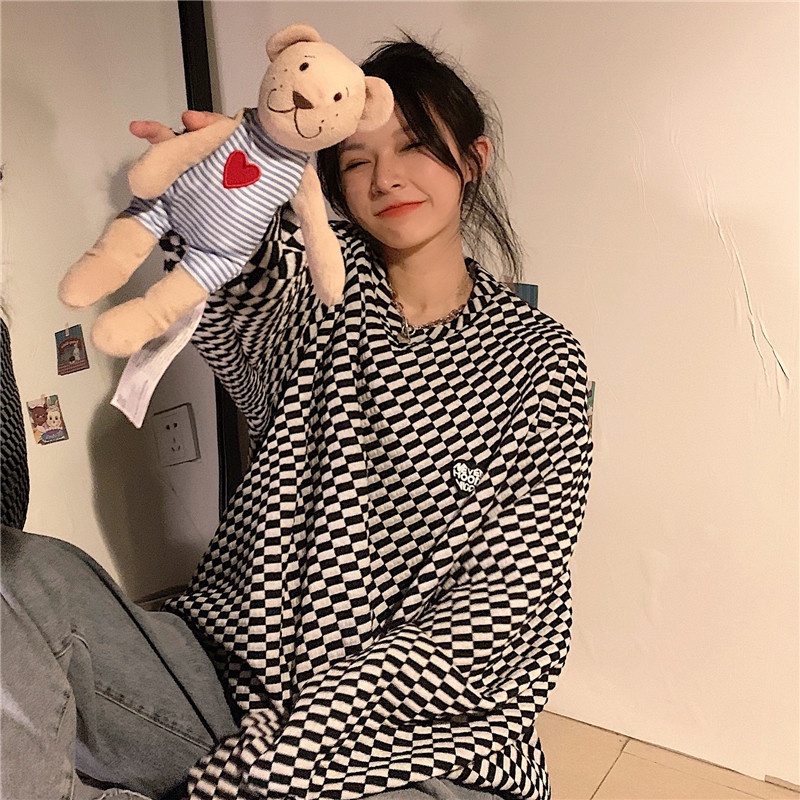 Xiaozhainv Áo Sweater Tay Dài Dáng Rộng Kẻ Sọc Kiểu Vintage Thời Trang Hàn Quốc Dành Cho Nữ | BigBuy360 - bigbuy360.vn