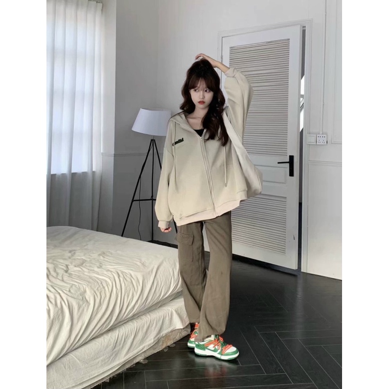 Áo Khoác Nỉ Nữ,Áo Khoác Hoodie Nữ Thêu Họa Tiết Fom Rộng THời Trang ULZZANG Cá Tính SÀnh Điệu thoi trang shop valentina