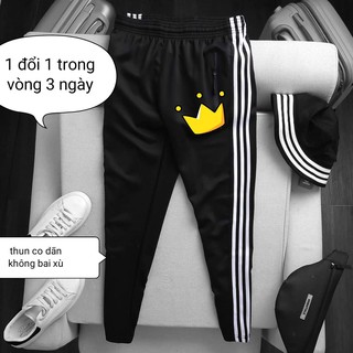 Quần nỉ thế thao 3 sọc dáng xuông,ông slimfit cả nam nữ mặc được.vải mềm mịn, không nhàu,phai mầu