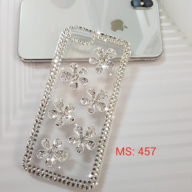 ỐP DẺO HANDMADE ĐÍNH ĐÁ BÔNG TRẮNG MS 457