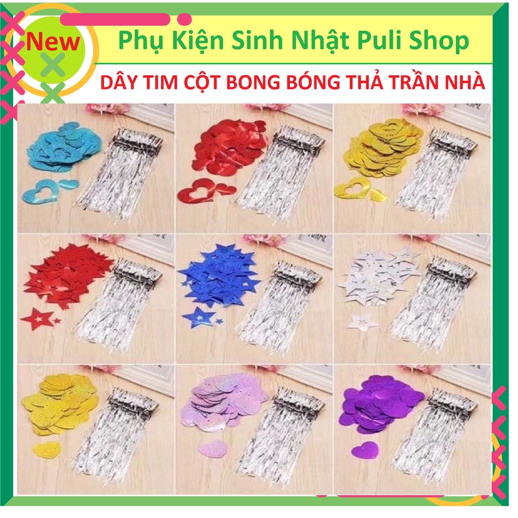BỘ DÂY TRÁI TIM CỘT THẢ BONG BÓNG SIÊU ĐẸP 50 CÁI - PHỤ KIỆN SINH NHẬT