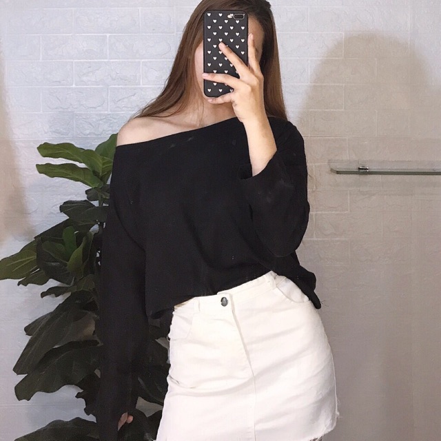 ÁO THUN TAY DÀI LỆCH VAI