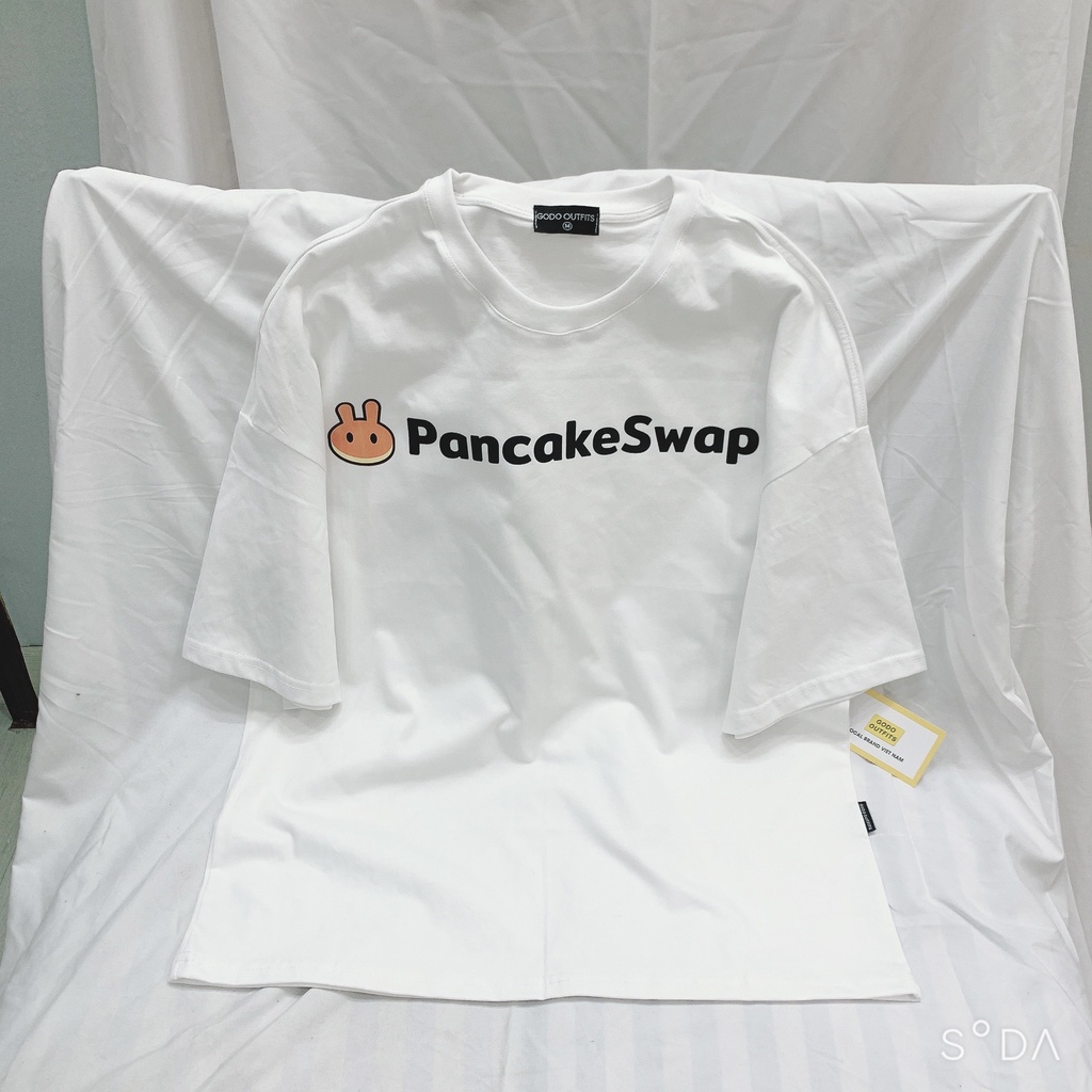 Áo thun tay lỡ nữ nam form rộng local brand GODO OUTFITS IN PANCAKE SWAP AT113 ,áo phông unisex primeum cotton 100%