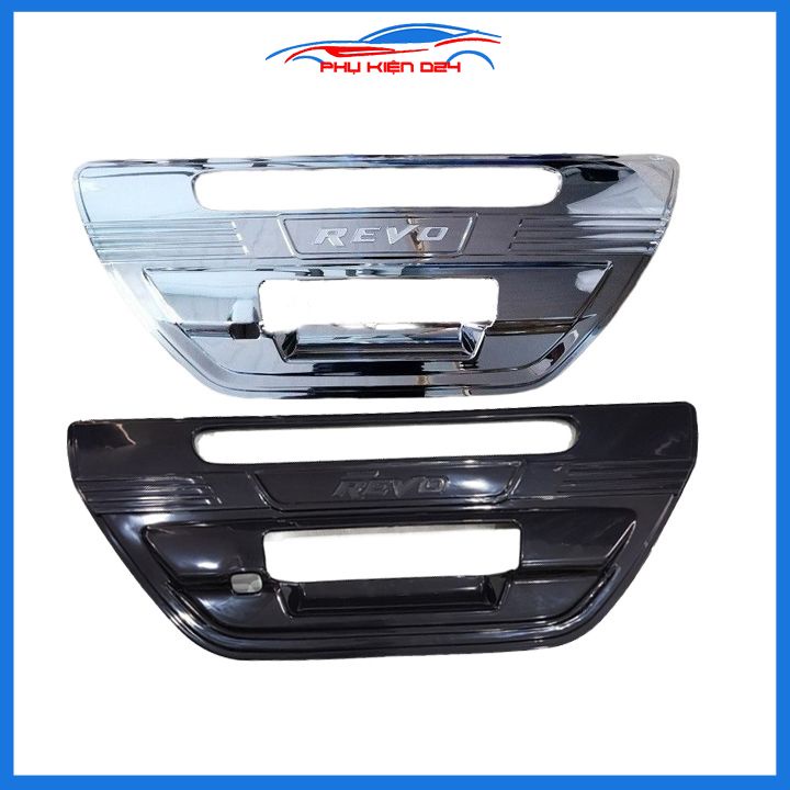 Ốp tay mở cốp mạ Hilux Revo 2016-2017-2018-2019-2020-2021 hai màu đen bạc (mạ crom) trang trí xe chống va đập hiệu quả