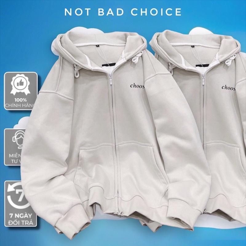 Áo Khoác Nỉ Unisex Form Rộng CHOOSE. HOT2022 ulzzang NBC