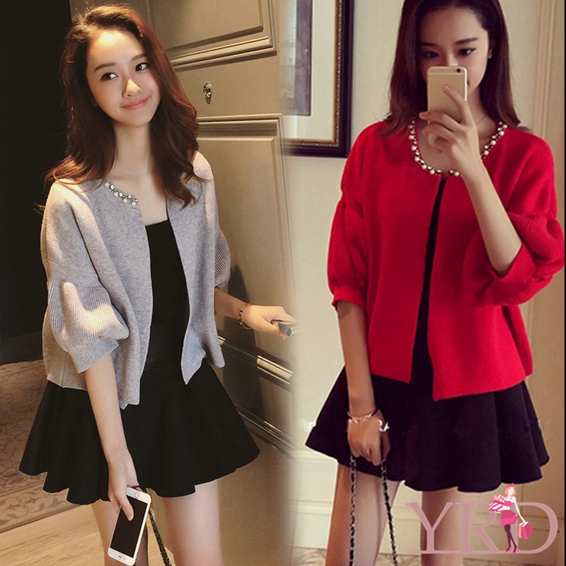 Áo khoác Cardigan Thu Đông phối nút thiết kế thanh lịch cho phái nữ