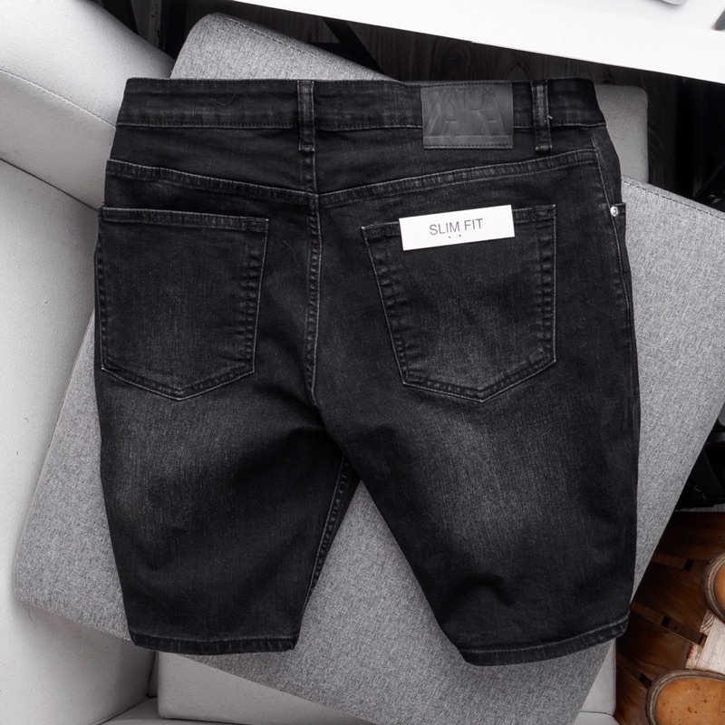 Quần short jean nam đen xám cao cấp - chất liệu bò co giãn tốt ( Hàng chuẩn shop)
