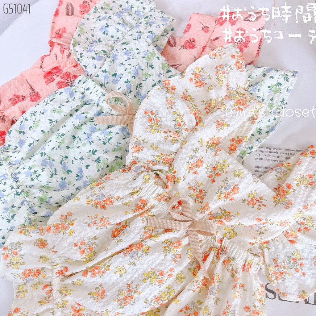 Bodysuit cánh tiên họa tiết hoa nhí cho bé gái sơ sinh sơ sinh 1 2 tuổi MINTSCLOSET Mint's Closet - GS1041