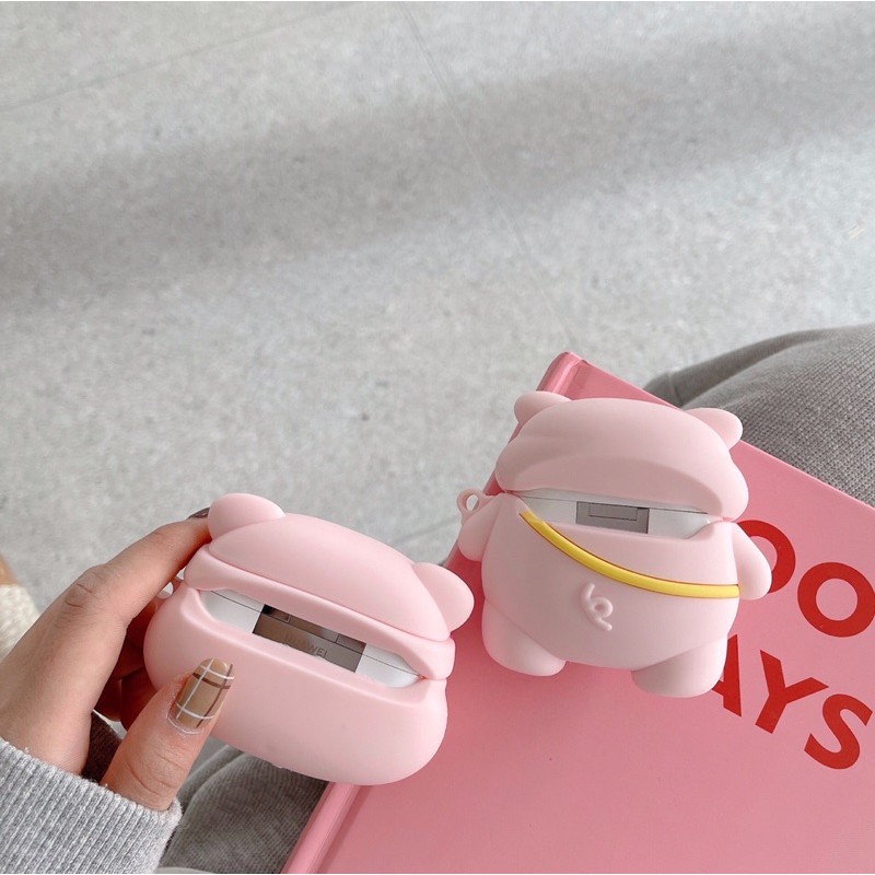 Vỏ đựng tai nghe  bảo vệ hộp sạc tai nghe Airpods 1/2/3 2021 Pro Hình Chú Heo Dễ Thương