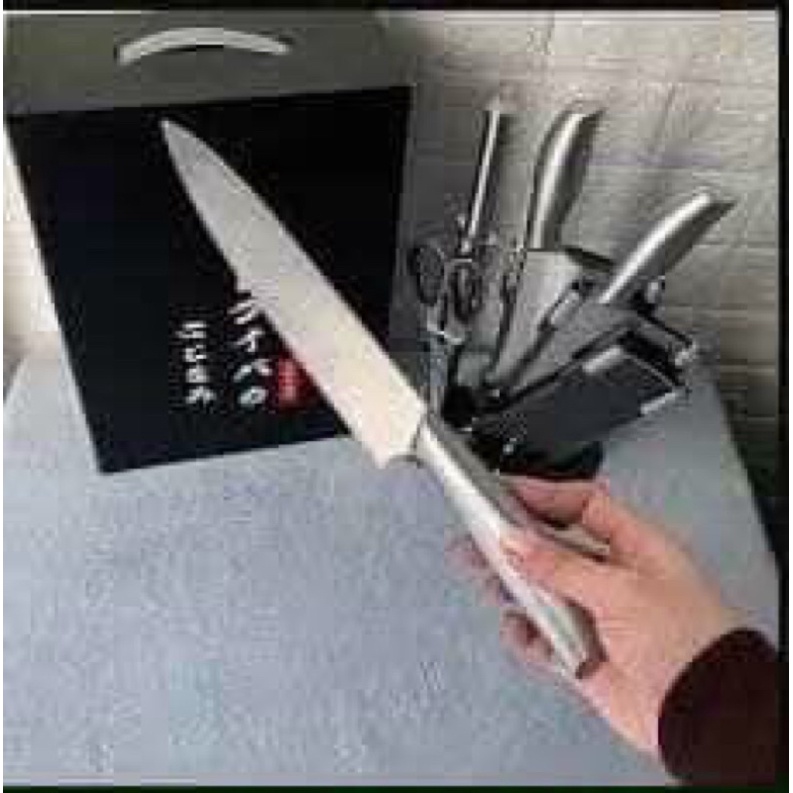 BỘ DAO NHẬT INOX 6 MÓN CAO CẤP KÈM KHAY ĐỰNG RẤT ĐẸP &amp; LỊCH SỰ :