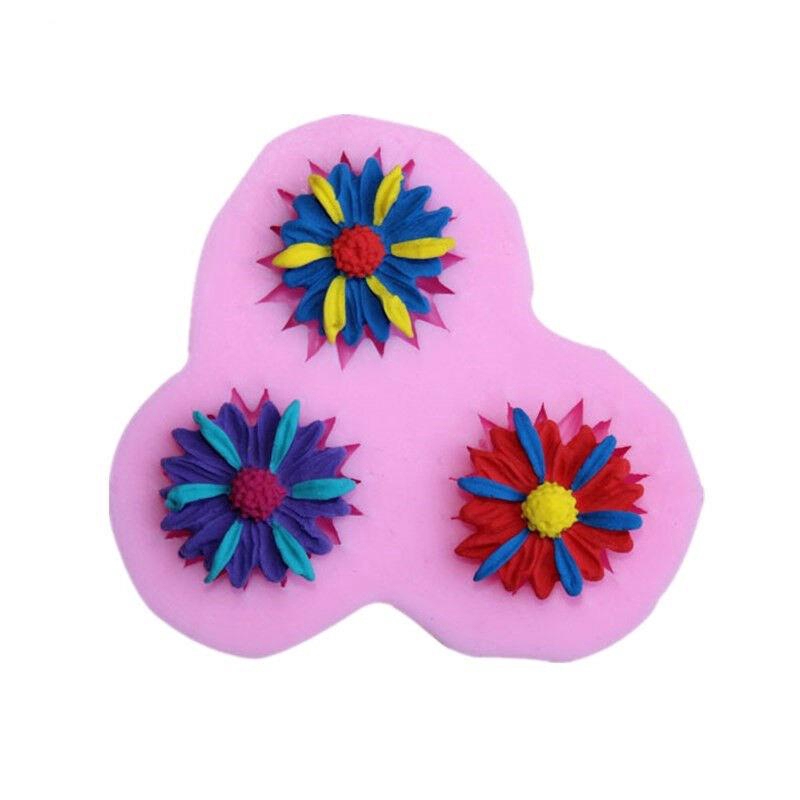 Khuôn Silicone tạo hình hoa cúc 3D trang trí bánh DIY