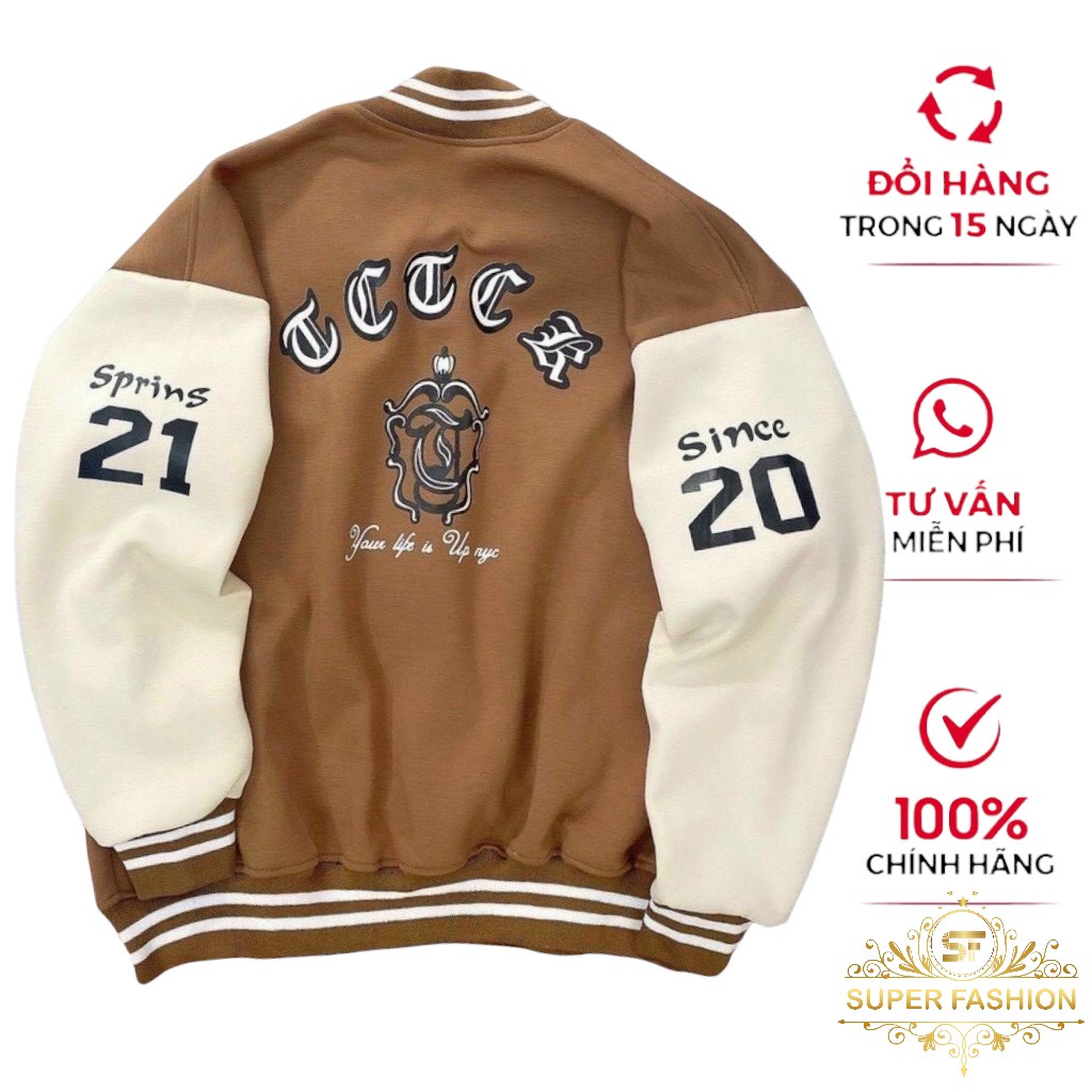 Áo Hoodie Bomber Nam Nữ Unisex Thêu Họa Tiết IN Chữ TT Siêu Đẹp Super Fashion