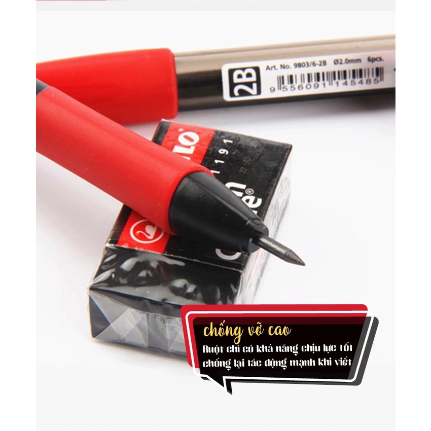 Hộp 24 tuýp Ruột chì STABILO Exam Grade nét 2.0mm (PC9803R6/24-2B)