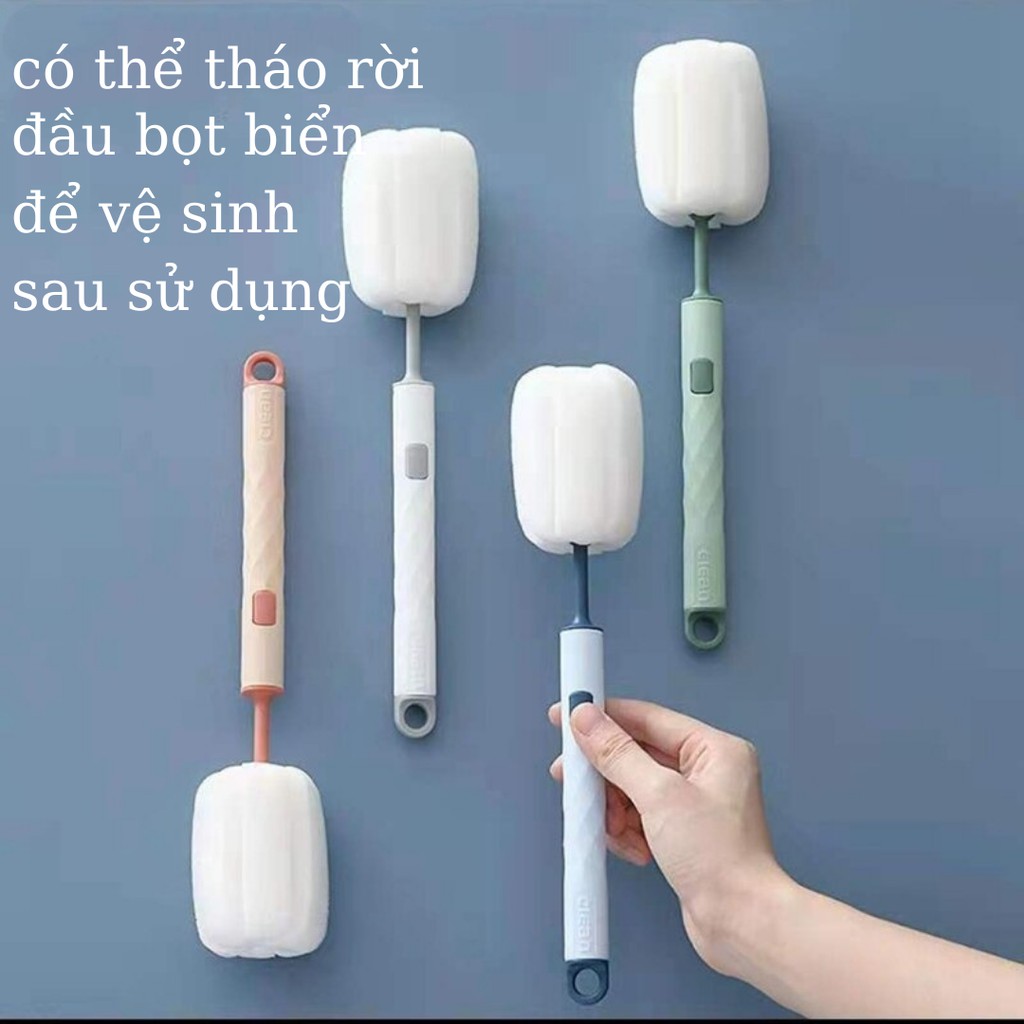 Bàn chải bọt biển lau rửa ly, cốc, bình nước TiLoKi TCD01 có thể tháo dời được