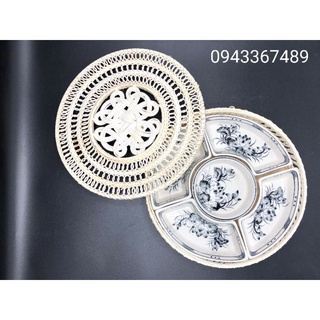 Khay sứ đựng thức ăn , bánh mứt kẹo, đồ thờ cúng,....đk 30cm. hàng sứ bát tràng