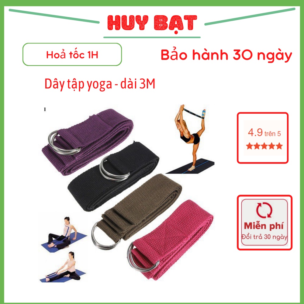 Dây Tập Yoga 3m Chất Liệu Cotton Bền Chắc Hỗ Trợ Tập Yoga Hiệu Quả