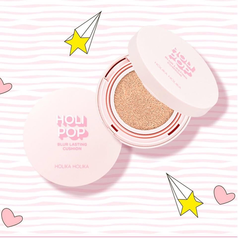 Phấn nước Holika Holika Holi Pop Blur Lasting Cushion SPF50+ PA+++