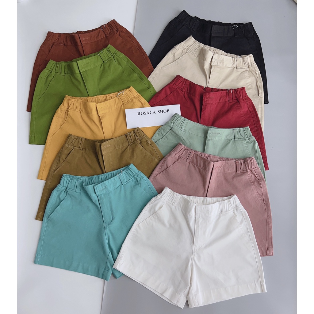 QUẦN ĐÙI KAKI NỮ GIÁ RẺ NHIỀU MÀU, KIỀU DÁNG ĐẸP ROSACA