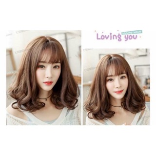 Bộ cả đầu xoăn ngắn cao cấp kèm lưới chụp tóc thật